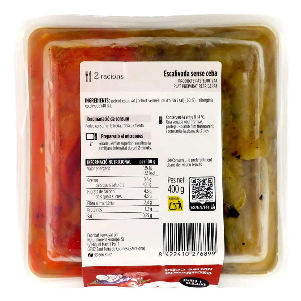 TERRA I TAST Escalivada sin cebolla a la brasa
