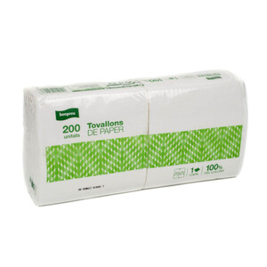 BONPREU Tovallons de paper blancs 30x30 cm