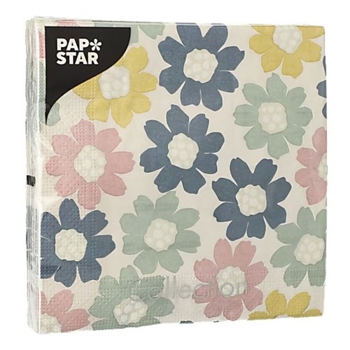 PAPSTAR Tovallons flors de colors Papstar 33x33 cm