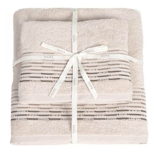 Imagen de HOME INTERIORS Joc de 2 tovalloles Beix