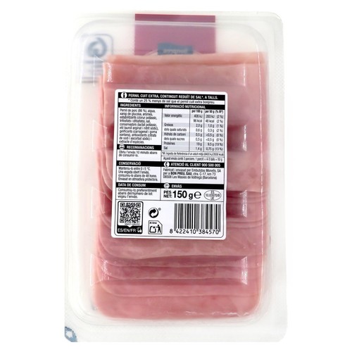 BONPREU Pernil cuit reduït en sal