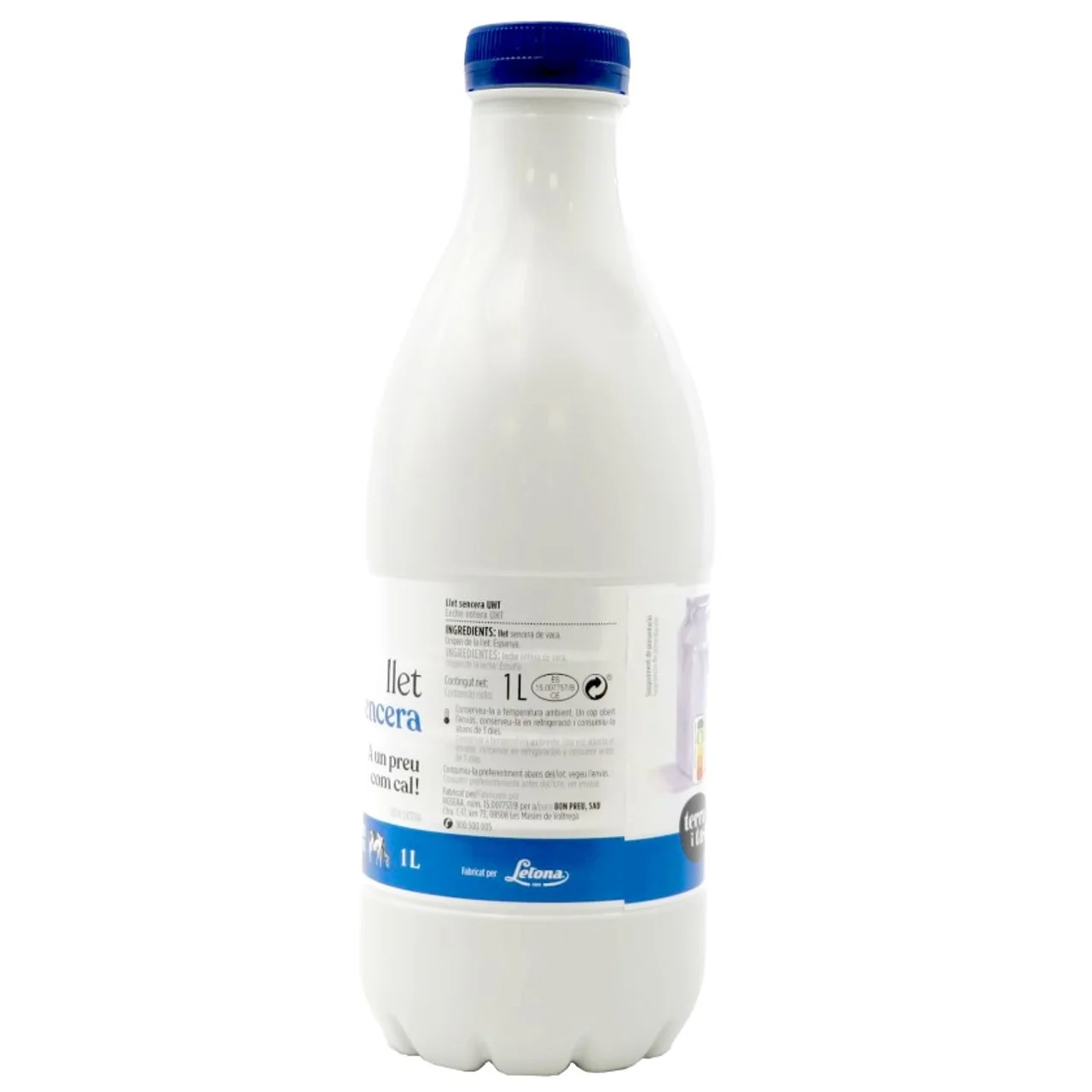 TERRA I TAST Leche entera en botella de 1 litro