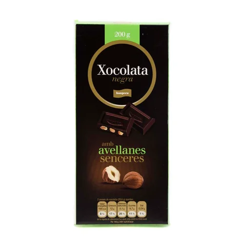 BONPREU Chocolate negro 70% cacao con almendras enteras