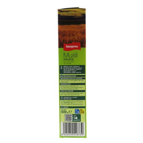 BONPREU Musli de fruita amb flocs cruixents de cereals