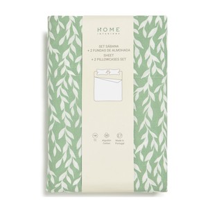 Imagen de HOME INTERIORS Joc 1 llençol i 2 fundes de coixí Verd de 90cm