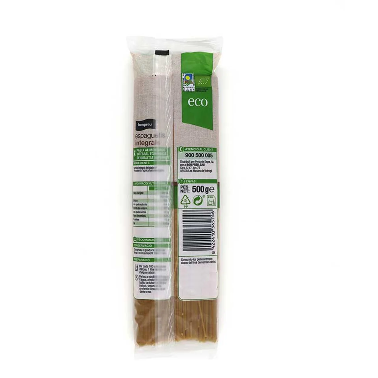 BONPREU Espaguetis integrales ecológicos Km0