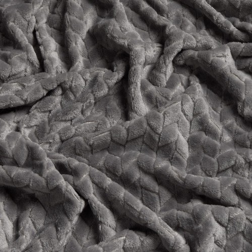 HOME INTERIORS Manta polar espiga gris 150x200
