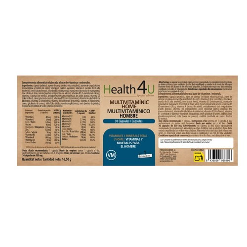 HEALTH 4U Complement alimentari Multivitamínic home