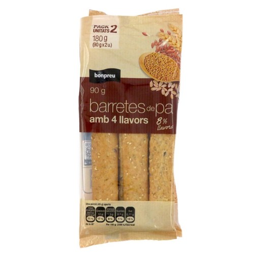 BONPREU Barretes de pa amb 4 llavors