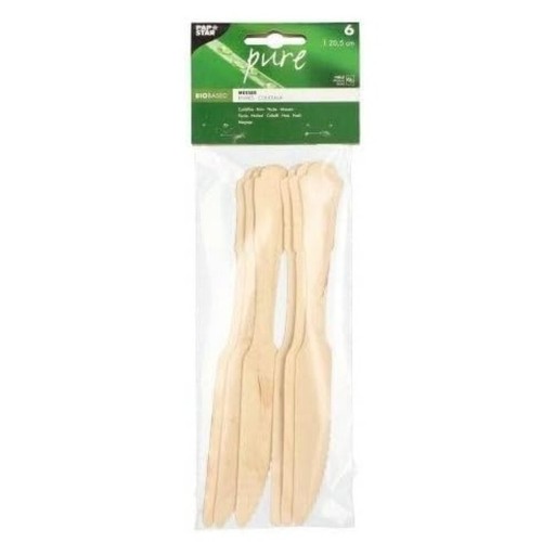 PAPSTAR Ganivet de fusta Pure 16,5cm