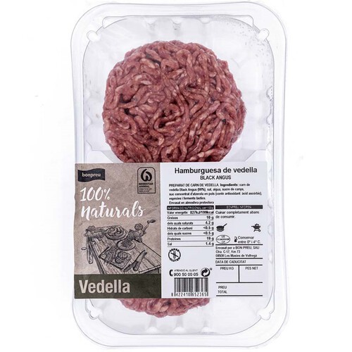 BONPREU Hamburguesa de vedella Black Angus
