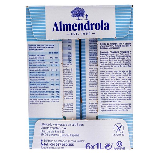 ALMENDROLA Beguda d'ametlles 6x1L en cartró