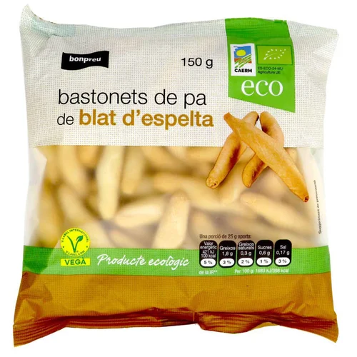 4 HECTÁREAS Palitos de espelta integrales ecológicos