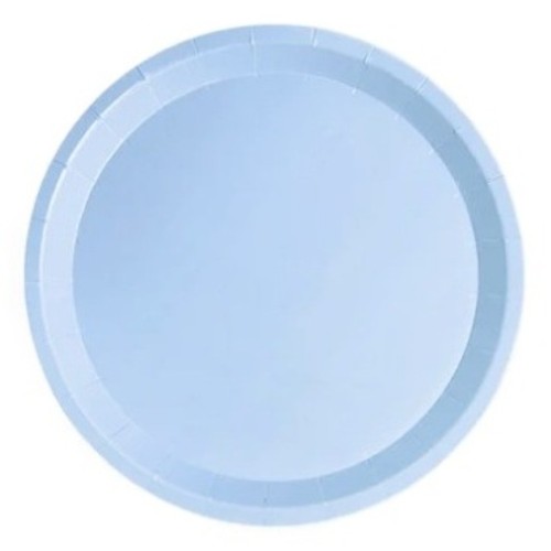  Plats de cartró plans rodons blau pastel 17 cm