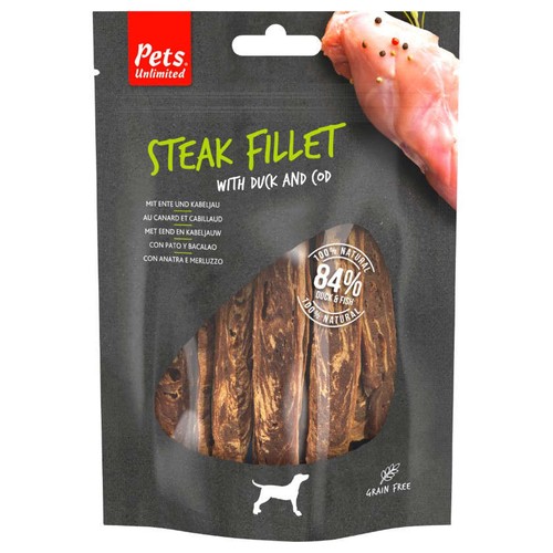 PETS UNLIMITED Snack d'ànec i bacallà per a gos