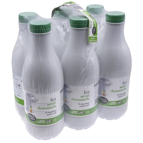TERRA I TAST Llet semidesnatada Km0 6x1L en ampolla