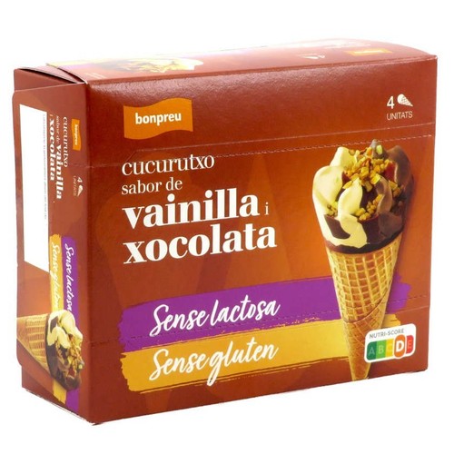 BONPREU Cucurutxo sabor de vainilla i xocolata sense lactosa