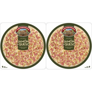 Pizza fresca mini de jamón y queso