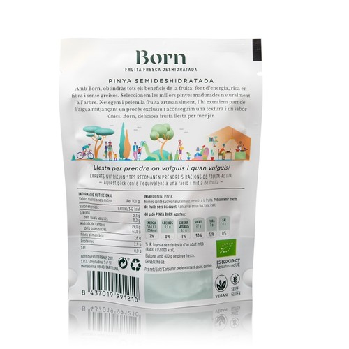 BORN Snacks de pinya deshidratada ecològica