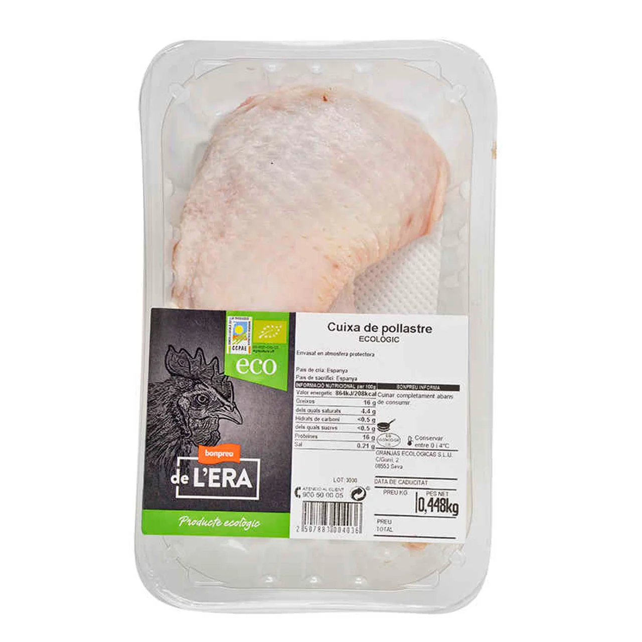 BONPREU DE L'ERA Muslo de pollo ecológico