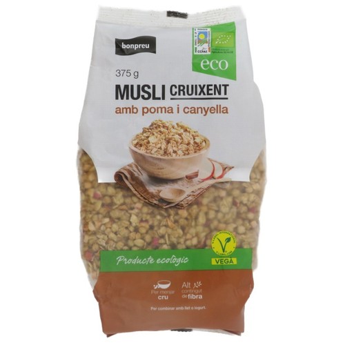 BONPREU Musli cruixent amb poma i canyella ecològic