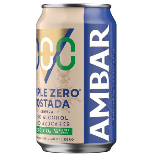 AMBAR Cervesa torrada 0,0% sense alcohol en llauna