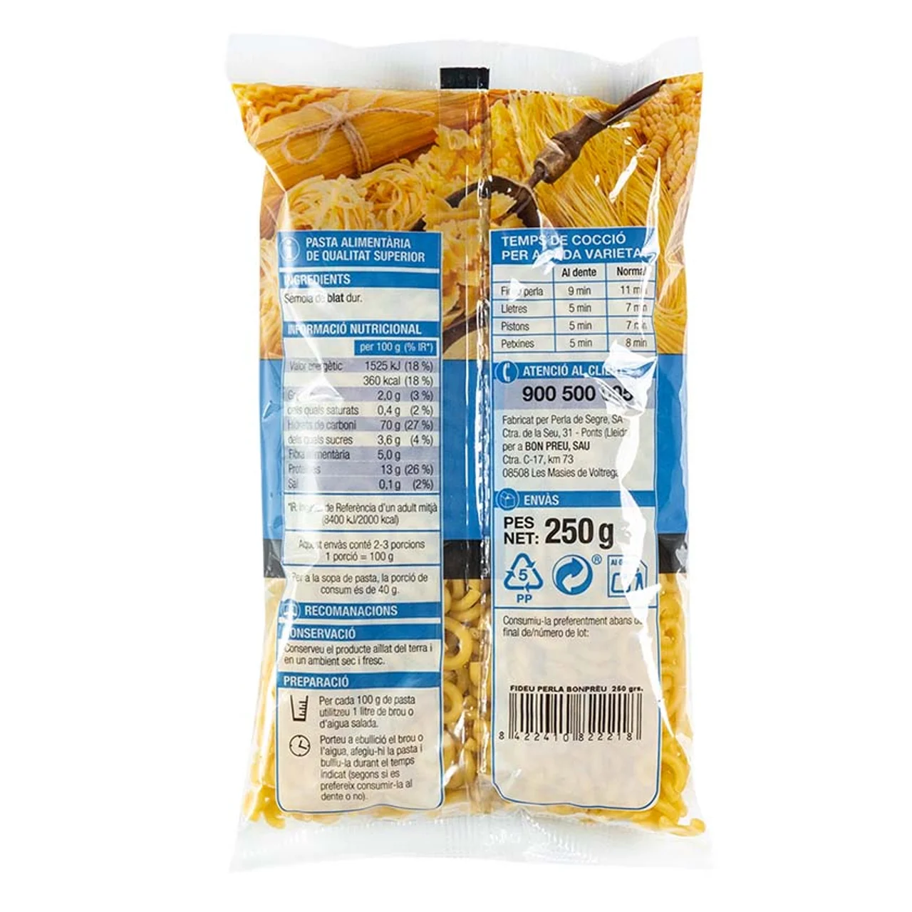BONPREU Pasta alimentaria para fideuá Km0