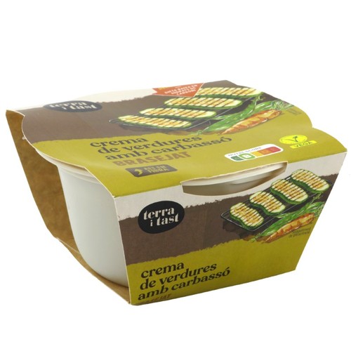 TERRA I TAST Crema de verdures amb carbassó brasejat