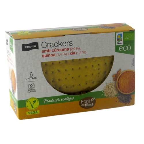 BONPREU Crackers amb cúrcuma, quinoa i xia