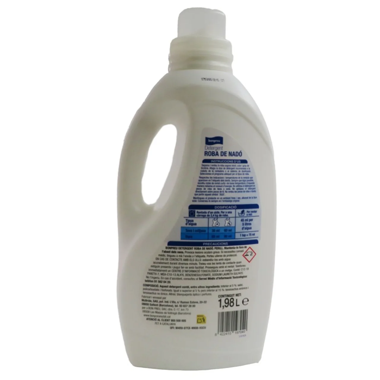 BONPREU Detergente liquido para ropa de bebé de 66 dosis