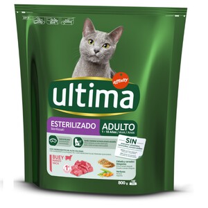ULTIMA Comida de buey para gato esterilizado 0.8kg