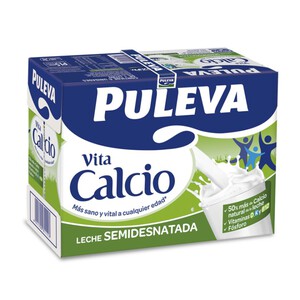 PULEVA VITA CALCIO Leche semidesnatada con calcio 6x1L en botella 6L