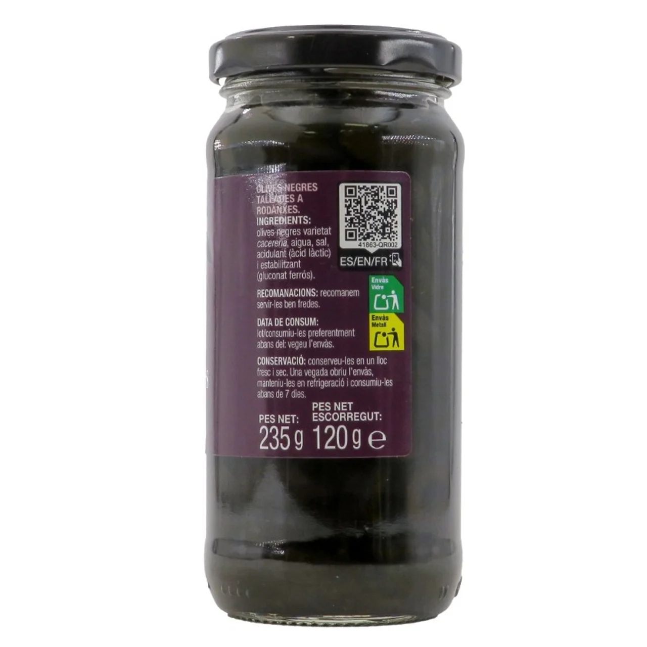 BONPREU Aceitunas negras en rodajas