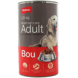 Imagen de BONPREU Menjar amb bou per a gos adult