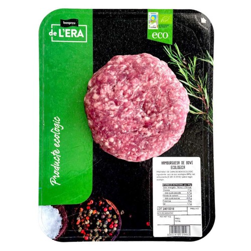 BONPREU DE L'ERA Hamburguesa de boví ecològica