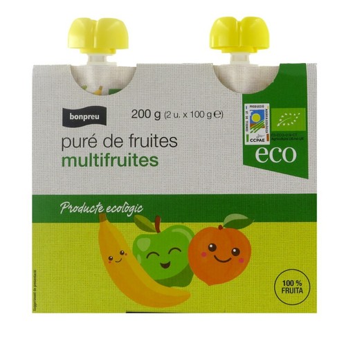 BONPREU Puré de fruites ecològiques multifruites