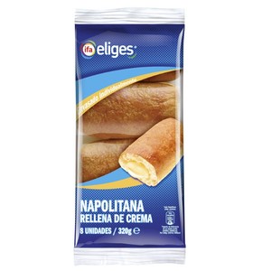 Napolitana rellena de crema