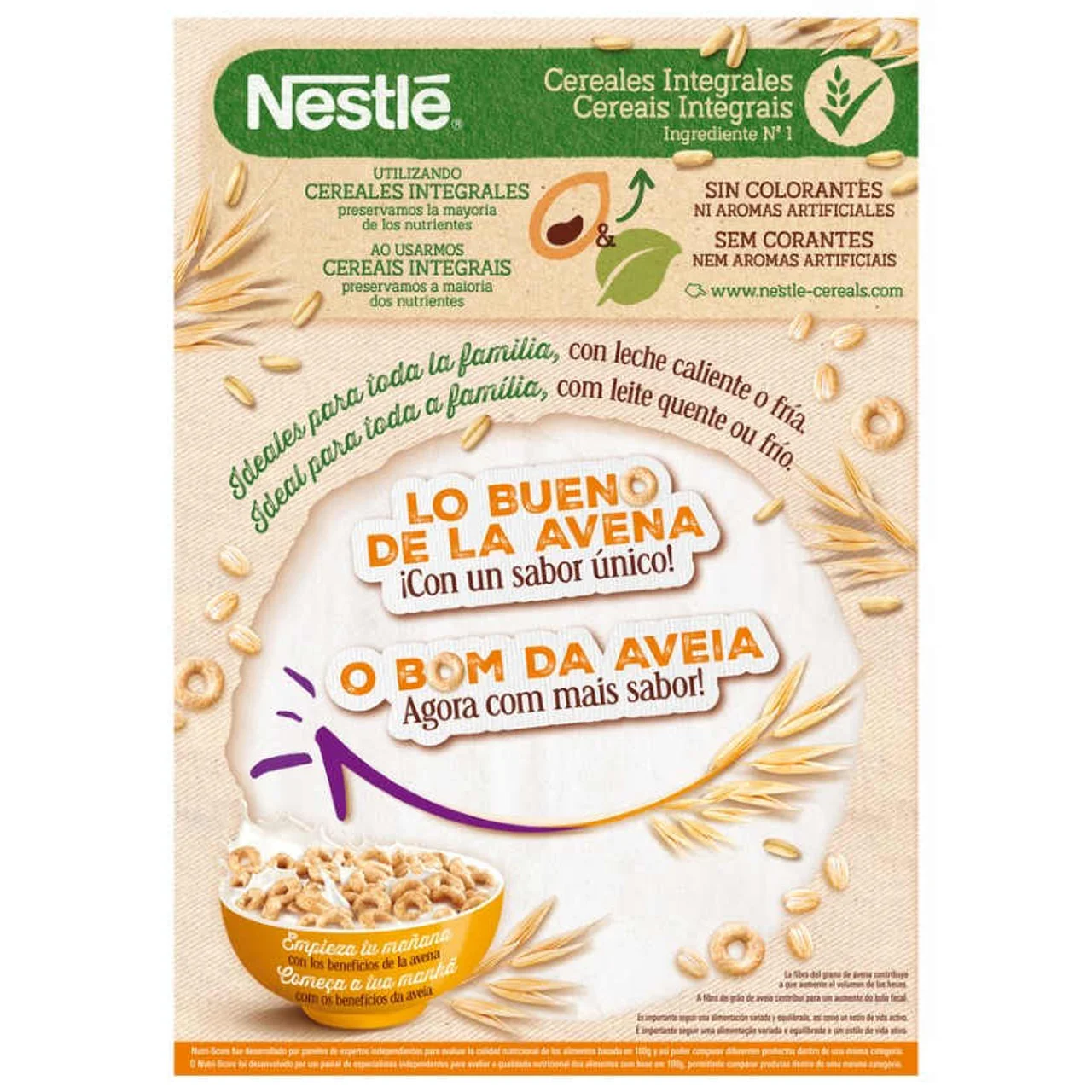 Cereales de avena integral