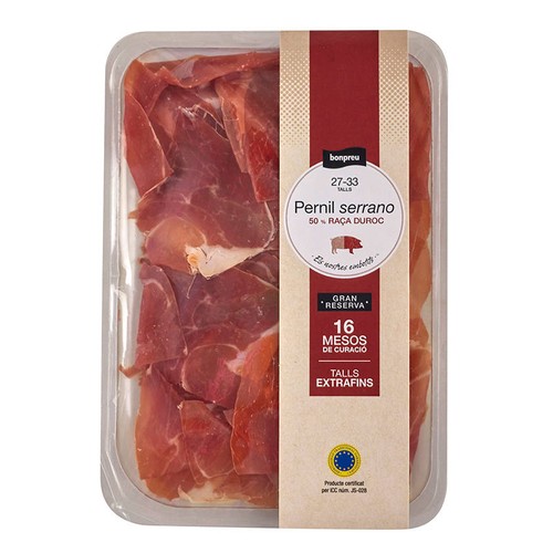 BONPREU Pernil serrano 50% duroc gran reserva  en safata 80 g