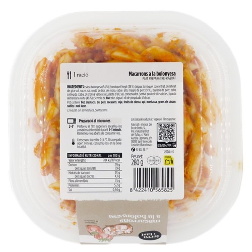 TERRA I TAST Macarrons a la bolonyesa