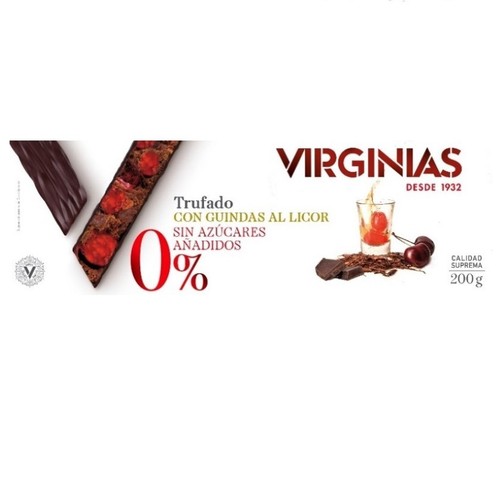 VIRGINIAS Torró trufat de cireres al licor sense sucres afegits