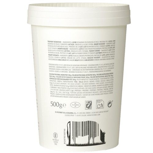 EL PASTORET Iogurt artesà natural desnatat