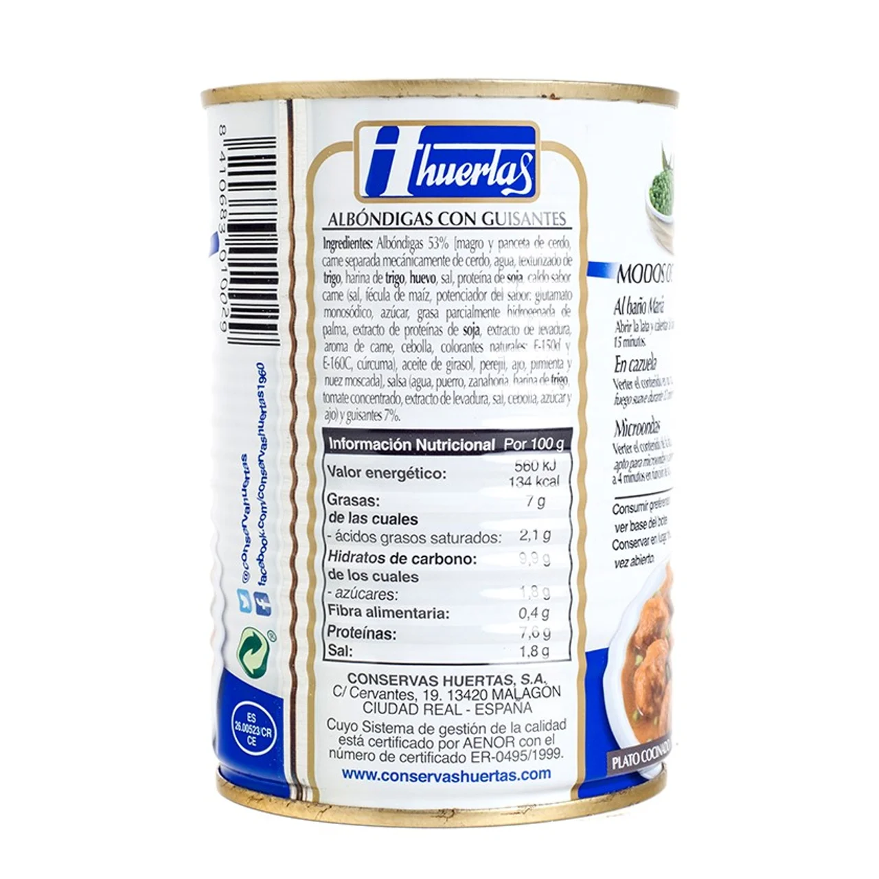 Albóndigas con guisantes