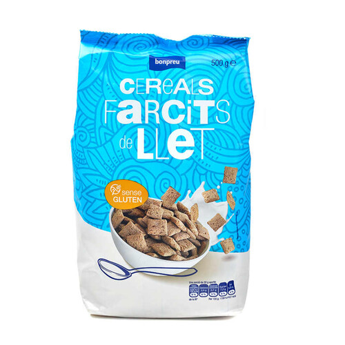BONPREU Cereals farcits de llet sense gluten BonPreu Productes
