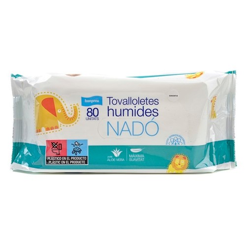 BONPREU Tovalloletes humides per a nadó amb àloe vera