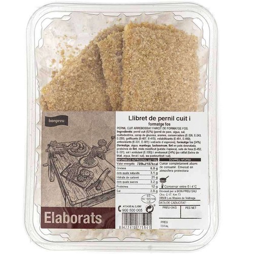BONPREU Llibret de pernil cuit i formatge fos