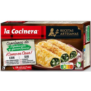 LA COCINERA Canelons d'espinacs i formatge fresc