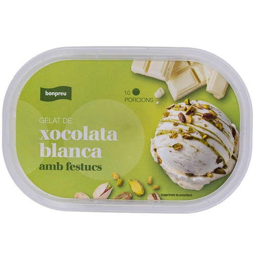 BONPREU Gelat de xocolata blanca amb festucs