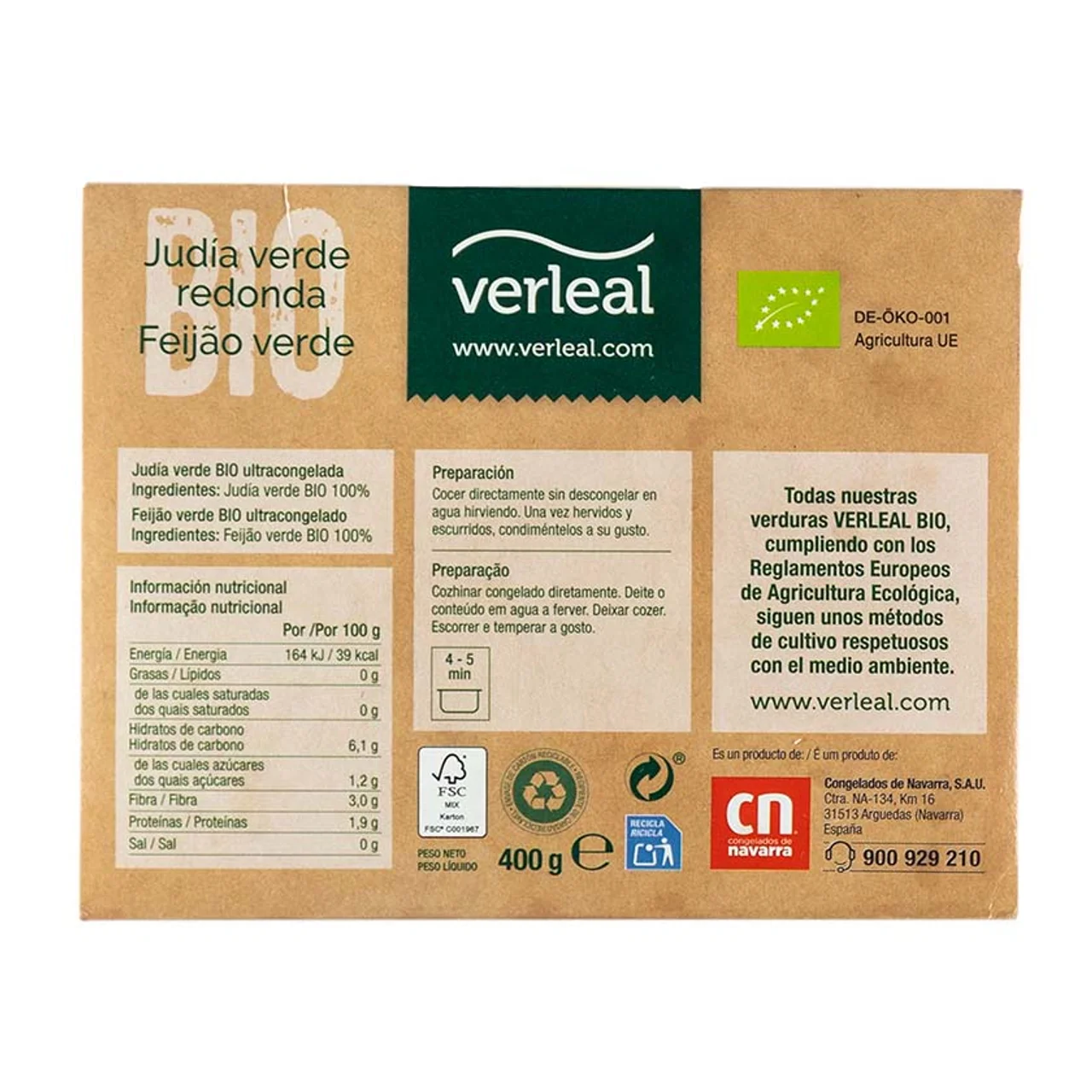 Judía verde redonda ecológica