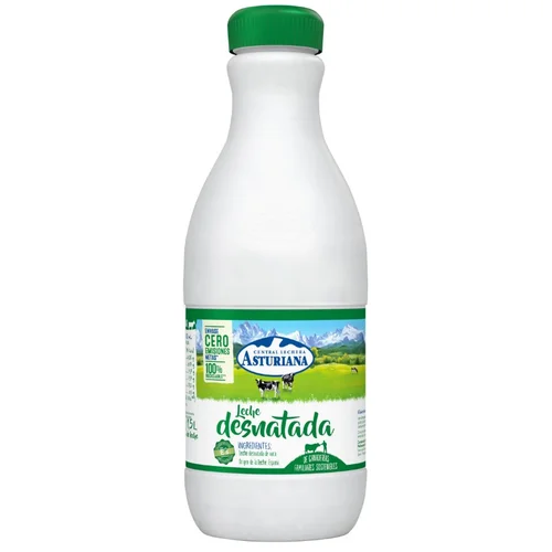 Leche semidesnatada en botella